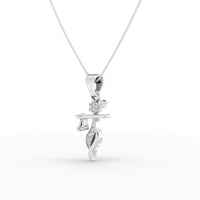 925 Sterling Silver Moissanite Krishna Flute Pendant thumbnail 4