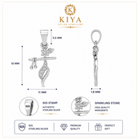 925 Sterling Silver Moissanite Krishna Flute Pendant thumbnail 8