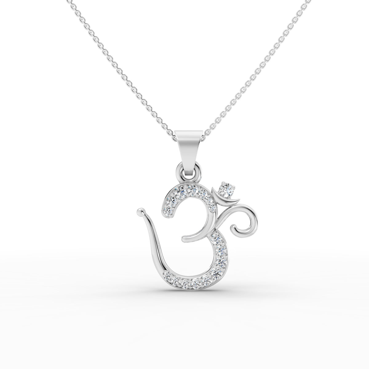 925 Sterling Silver Moissanite Om Pendant | Spiritual Jewellery for Men & Women