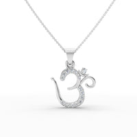 925 Sterling Silver Moissanite Om Pendant | Spiritual Jewellery for Men & Women thumbnail 1