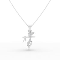 925 Sterling Silver Moissanite Krishna Flute Pendant thumbnail 1