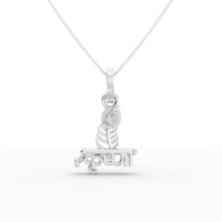 925 Sterling Silver Moissanite Peacock Feather Krishna Pendant thumbnail 4