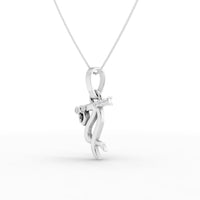 925 Sterling Silver Moissanite Flute Pendant thumbnail 5