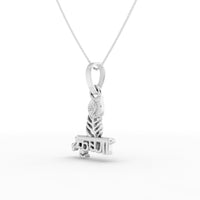 925 Sterling Silver Moissanite Peacock Feather Krishna Pendant thumbnail 5