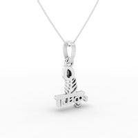 925 Sterling Silver Moissanite Peacock Feather Krishna Pendant thumbnail 6
