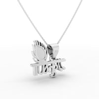 925 Sterling Silver Peacock Feather Krishna Flute Pendant thumbnail 5