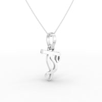 925 Sterling Silver Moissanite Flute Pendant thumbnail 6