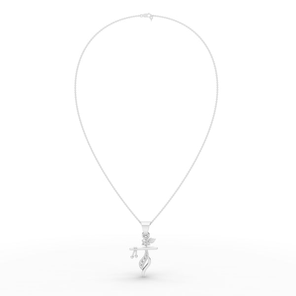 925 Sterling Silver Moissanite Krishna Flute Pendant