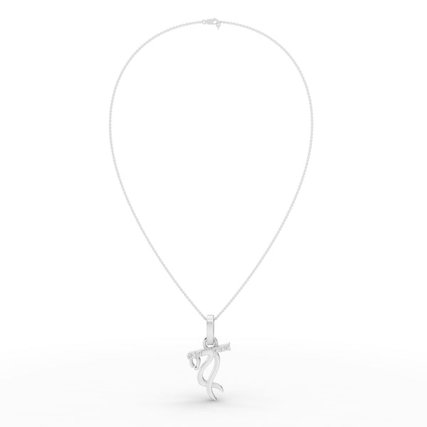 925 Sterling Silver Moissanite Flute Pendant
