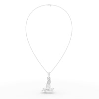 925 Sterling Silver Moissanite Peacock Feather Krishna Pendant thumbnail 2