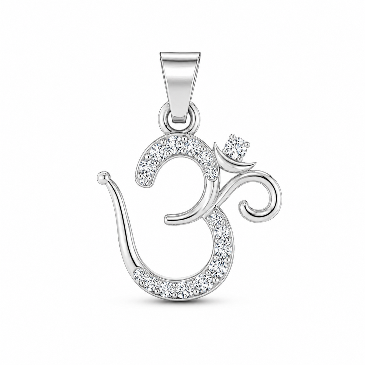 925 Sterling Silver Moissanite Om Pendant | Spiritual Jewellery for Men & Women