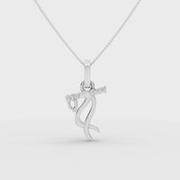 925 Sterling Silver Moissanite Flute Pendant thumbnail 3