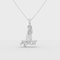925 Sterling Silver Moissanite Peacock Feather Krishna Pendant thumbnail 3