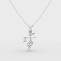 925 Sterling Silver Moissanite Krishna Flute Pendant thumbnail 3